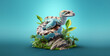 jungle python side angle 3d for game icon movie style, snake in the shape of a snake, snake in the palm
