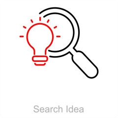 Search Idea and idea icon concept 