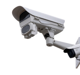 Wall Mural - CCTV Security camera isolated white background.