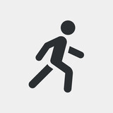 Fototapeta  - Trudging or walking man. Simple shape vector icon