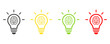 Light bulb and brain icon isolated on white background. Creative idea, mind, nonstandard thinking logo.
