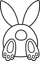Sticker - Cute bunny butt outline vector. Rabbit Tail outline  vector.