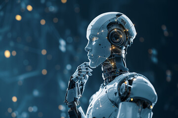 artificial intelligence robotics and futuristic technology, machine learning and data analysis