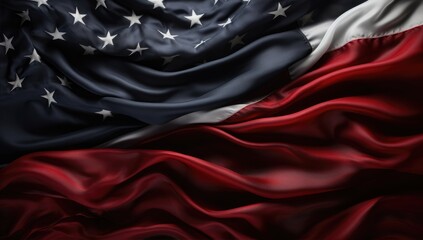 United States Flag On Black Background. US flag art isolated on black background