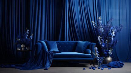 Poster - Sapphire blue backdrop, a celebration of deep and rich color