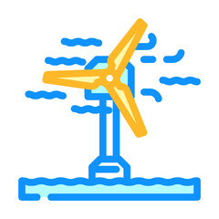 Wall Mural - offshore wind turbine color icon vector. offshore wind turbine sign. isolated symbol illustration