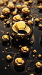 gold metal liquid droplets 