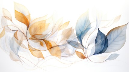 Wall Mural - abstract of leaves with pastel colors print out, in the style of transparent layers