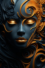 Aufkleber - An abstract portrait of Ra, the sun god, using bold strokes and radiant colors to convey the celestial power and energy associated with the deity.