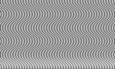 Wall Mural - abstract monochrome geometric black vertical wave line pattern.