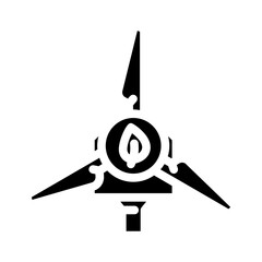 Wall Mural - clean wind energy turbine glyph icon vector. clean wind energy turbine sign. isolated symbol illustration
