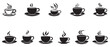 Coffee cup icon set isolated on white background. Vector illustration.