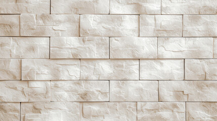 Poster - Cream and white brick wall texture background.  cream stone wall, granite wall,