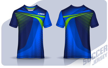 t-shirt sport design template, Soccer jersey mockup for football club. uniform front and back view.	