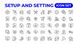 © artnazu - Setup and setting thin line icons.Outline icon collection.