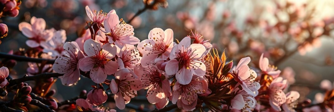 Spring Banner Pink Flowers Yoshino Cherry, Banner Image For Website, Background, Desktop Wallpaper