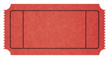 Fototapeta  - Blank vintage red paper ticket isolated on transparent background.