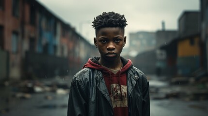 Poster - Generative AI Gritty street football heirs, intense focus
