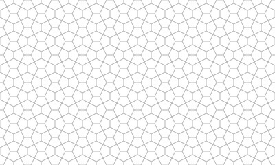 Wall Mural - grey outline pentagon shaped seamless pattern. vector repeating texture.