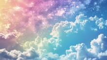 Dream Cute Fantasy Sky Rainbow Glitter Background Material