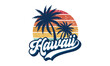 Hawaii logo design template vector, for t-shirt and apparel vector design template