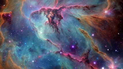 Wall Mural - background with stars and nebula
created with some elements made with generative AI
