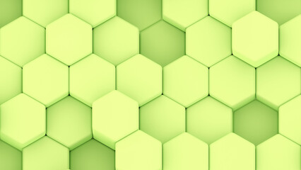 Wall Mural - Yellow green hexagons geometric background, minimal honeycomb pattern wallpaper.