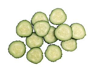 Wall Mural - fresh pieces of cucumbers isolated