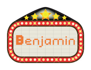 Wall Mural - Benjamin Name Movie Theatre Marquee