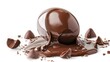 milk chocolate easter egg on neutral background
