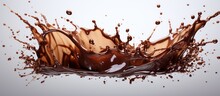 Dark Chocolate Splash Isolated On White Background Copy Space