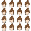 set of people faces vector