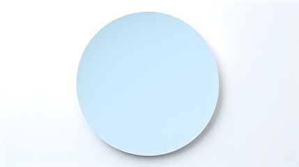 Light Blue round Paper Note on a white Background. Brainstorming Template with Copy Space