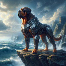 A Dog In Metal Armor.