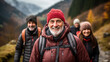 © Migma_Agency - Group of senior various national people hiking through the forest and mountains together