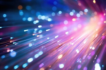 abstract closeup fiber optic light for background, scene with bright lights, image made with generat