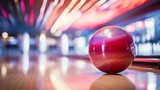 Fototapeta  - Bowling Ball on Vibrant Alley