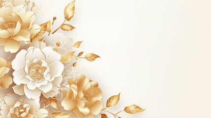 Luxury Gold Floral Background Vector: A Shiny, Elegant Design for Premium Celebrations and High-End Fashion Concepts