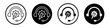© Gopal - After sales support icon set. Product care service vector symbol in a black filled and outlined style. Prodcut guarantee claim helpdesk sign.