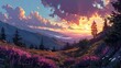 Violet Purple Sky Morning Scenery Vibrant, Background Banner HD