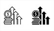 Inflation line icon set. Money tax rate sign. Financial interest symbol on white background