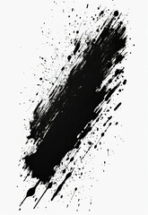 Wall Mural - a vivid black ink splatter against a stark white background, creating striking contrast