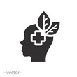 © Yurii - psychological help with treatment icon, mental health, self-care harmony, flat symbol - vector illustration
