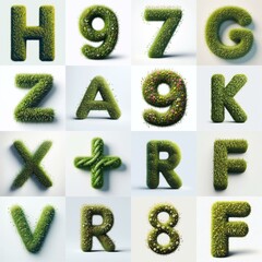 Grass style typography. AI generated illustration