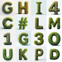 Grass style typography. AI generated illustration