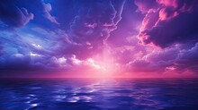 Deep Purple Magenta Violet Navy Blue Sky Dramatic Evening Sky With Clouds Colorful Sunset Background For Design Dark Shades Cloudy Weather Storm Fantasy Fantastic