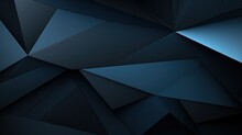 Black Dark Gray Blue White Abstract Background. Geometric Pattern Shape. Line Triangle Polygon Angle Fold. Color Gradient. Shadow. Matte. 3d Effect. Rough Grain Grungy. Design