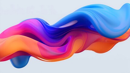 Wall Mural - Liquidy blob with smooth abstract gradient in one color. Abstract colorful wave background