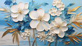 Fototapeta Storczyk - Generative AI. Painting with flowers
