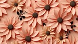 Seamless sunflower earthy minimalist pattern